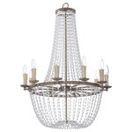 Maxim Lighting - Gisele 10-Light Chandelier Antique Terra - Elegant chandeliers draped in strands of lustrous pearl like beads are housed in French provincial cages that are finished in Antique Terra for a realistic antique appearance. Also available are some of the chandeliers without the cage. The unique pieces are sure to be the focal point of the room. Hardwire of Plug?: Hardwire Number of Bulbs Used: 10 Type/Wattage of Bulbs: Candelabra Base 60W Are bulbs included? No UL Listed: Yes
