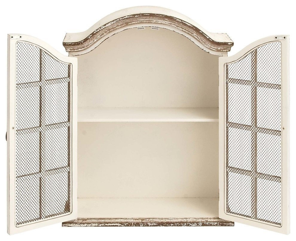 Traditional Looking Wood Metal Wall Cabinet