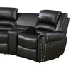 Benzara BM166731 Bonded Leather Motional Home Theater 5 Piece Sectional Black