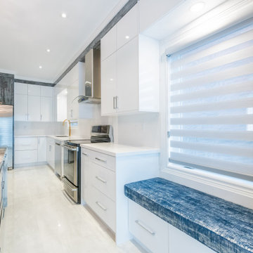 Elegant two tone high gloss kitchen