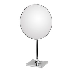 Discolo 39-1 Round Free Standing Chrome Magnifying Mirror in 3x - Makeup Mirrors