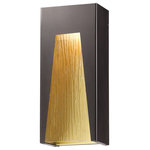 Z-Lite - Millenial 1 Light Outdoor Wall Light, Bronze Gold - Cutting edge design meets modern style with the Millennial collection of outdoor fixtures. The latest in LED technology brightly illuminates the unique Frosted Ribbed glass, Chisel glass or Seedy glass back panel, while the sleek Silver, Black or Bronze finish complete this futuristic look.