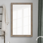 Frame My Mirror - Huntington Framed Wall Mirror, Driftwood, 28"x36" - The Huntington framed mirror would look right at home in a beach house or a farmhouse. The rustic finish features scored lines that run perpendicular to the frame edge to take this custom design from simple to spectacular.