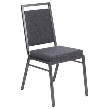 Flash Furniture Hercules Upholstered Banquet Event Chair in Dark Gray and Silver