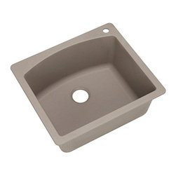 Blanco - Diamond Dual Mount Granite 25 in. 1-Hole Single Bowl Kitchen Sink in Truffle - Kitchen Sinks