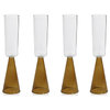 Viterbo Champagne Flutes, Set of 4, Amber