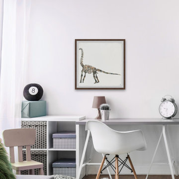 "Brachiosaurus Skeleton" Framed Painting Print