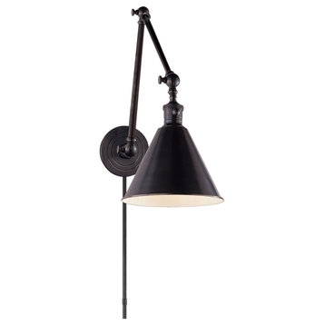 Boston Functional Double Arm Library Light in Bronze