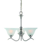 Door Corner - Dover Series Satin Nickel Interior Lighting Collection, 3-Light Chandelier - Finish: Satin Nickel
