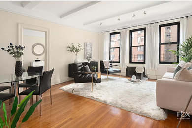 Trendy living room photo in New York
