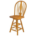 Sunset Trading - Sunset Trading Oak Selections Keyhole 24" Wood Barstool/Counter Stool in Oak - Complete your dining decor with the timeless charm of Keyhole bar stools from Sunset Trading - Oak Selections Collection. Perfect for everyday casual dining or entertaining guests at your cafe table or kitchen counter. Offering traditional classic beauty and style, yet always dependably functional, your family and friends will enjoy the seating comfort of this inviting bar stool for years to come. Pair with your choice of coordinating Sunset Selections cafe dining tables (sold separately) to bring a touch of classic American style to your home.