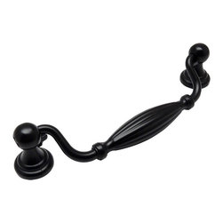 Cosmas - Cosmas 7122AS Cabinet Swinging Pull, 5" Hole Centers, Set of 5, Flat Black - Cabinet And Drawer Handle Pulls