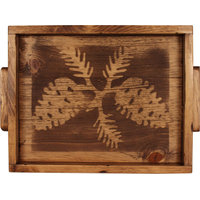 Ed Wooden Tray With Pinecone, Stain