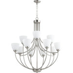 Quorum - Quorum 6059-12-65 Enclave - Twelve Light 2-Tier Chandelier - Shade Included: TRUE* Number of Bulbs: 12*Wattage: 60W* BulbType: Medium Base* Bulb Included: No