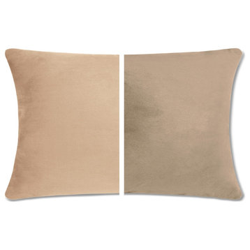 Reversible Cover Throw Pillow, 2 Piece, Cowboy Taupe, 12x20, Memory Foam
