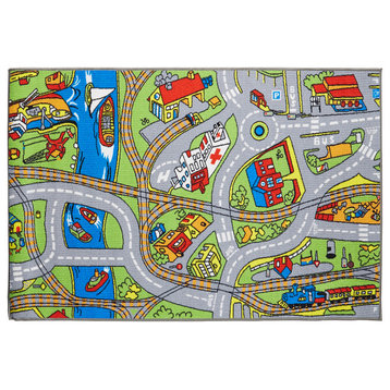 J&M Kids Play Rug Street Map 40x60
