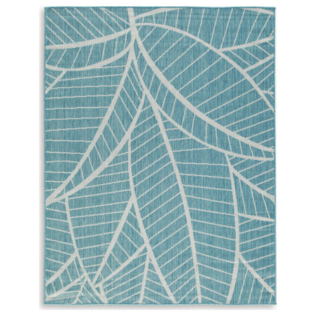 Hulsia Ivory/Aqua 5x7 Rug