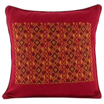 Novica Mayan Rhombi Cotton Cushion Cover