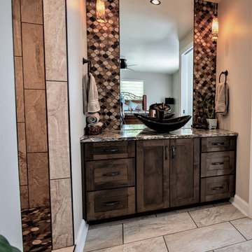 Contemporary with Asian inspiration Bathroom