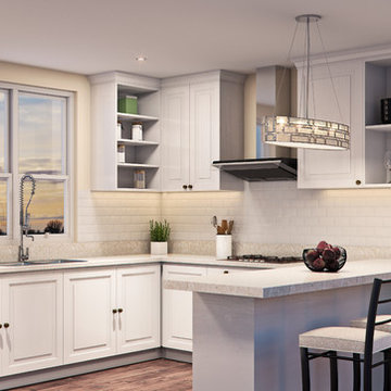 Harlowe 4-Light Linear Pendant in Kitchen