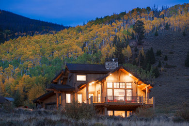 Inspiration for a rustic exterior home remodel in Denver