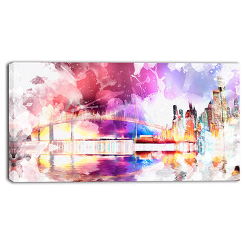 "Magic Colorful City Art Night" Canvas Painting