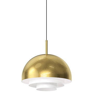 Sonneman Studio Exclusives Modern 1-Light 12" Dome Pendant, Brass, 3522-14
