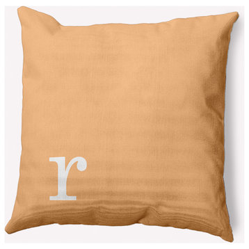 26"x26" Modern Monogram Decorative Throw Pillow, Pale Gold