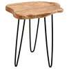 Cedar Wood Stump End Table Rustic Surface Side Table