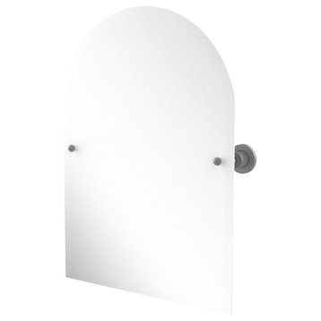 Frameless Arched Top Tilt Mirror with Beveled Edge, Matte Gray