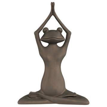 Stretching Frog Statue-Resin Zen Animal Yoga Figurine