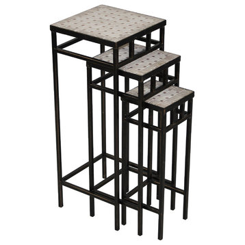 3 Piece Slate Square Plant Stands