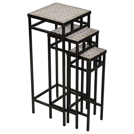 3 Piece Slate Square Plant Stands