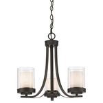 Z-Lite - Z-Lite 426-3C-OB Willow - Three Light Chandelier - Clean, graceful lines of the arms + glass shades dWillow Three Light C Olde Bronze Matte Op *UL Approved: YES Energy Star Qualified: n/a ADA Certified: n/a  *Number of Lights: Lamp: 3-*Wattage:100w Medium bulb(s) *Bulb Included:No *Bulb Type:Medium *Finish Type:Olde Bronze