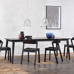 Black Stained Jutland Solid European Beechwood 220 x 100cm Dining Table by Mads - Dining Tables