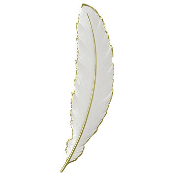 Luxury LED Wall Lamp in the Shape of Feather for Bedroom, Living Room, Champagne, Left