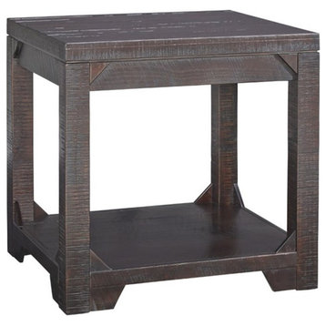 Ashley Furniture Rogness End Table in Rustic Brown