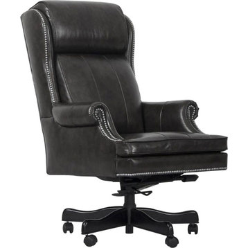 Parker Living Leather Desk Chair Black