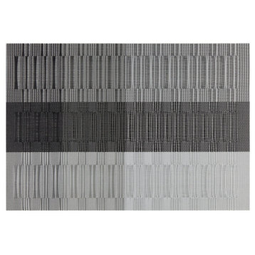 Silver Gray & Black Bamboo Placemat, 18"x12"