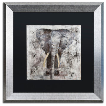 Joarez 'Wild Life' Framed Art, Silver Frame, 16"x16", Black Matte