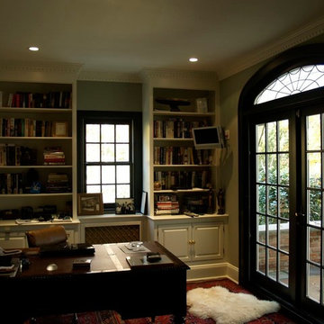 Leaded glass floral windows and transoms