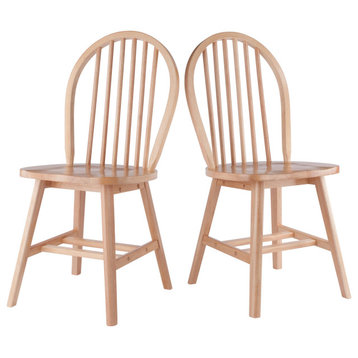 Windsor Set of 2 Chair Set, Natural