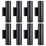 LEONLITE - 8-Pack 20W LED Cylinder Up Down Wall Light, Aluminum Finish Outdoor Wall Lamp - Long-Lasting: The 50,000hrs lifespan reduces the frequency of you replacing bulbs. The product's 3-year warranty provides you with extra protection