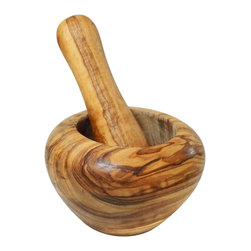 Le Souk Olivique - Olivique Rounded Mortar and Pestle, Medium - Mortar And Pestle Sets