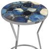 Bassett Mirror Lauer Metal and Agate Accent Table With Silver 9590-LR-223EC