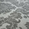 Gray textured victorian damask faux fabric Wallpaper, 8.5'' X 11'' Sample