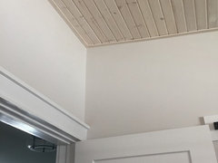 Whitewashed Tongue And Groove Wood Ceiling And Gunstock Oak Floor