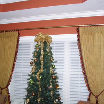 Custom Drapery Side Panels with Silhouette Shade