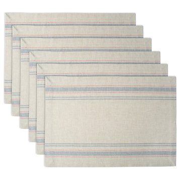 DII Gray French Stripe Placemat, Set of 6
