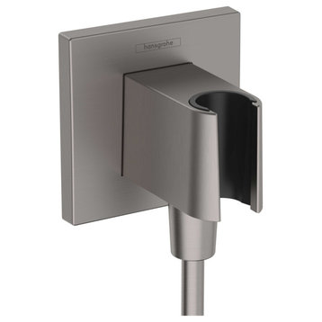 Hansgrohe 26889 FixFit E Wall Outlet - Brushed Black Chrome